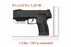 Byrna Le Size in inches and mm by S.A. Self Defense Product purchase page