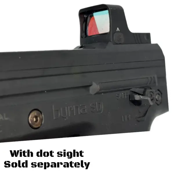 Byrna ProFiber Top Cover Slide Sight with S.A. Self defense red dot sight attached angle