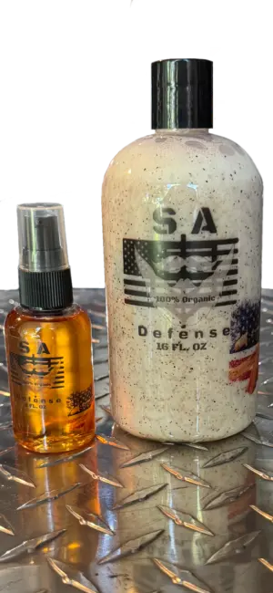 S.A. Self Defense Beard Oil and Body Wash bundle 100 natural and organic