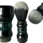 Barber Military Shaving brush Epoxy Heros Green Line with 22mm tuxedo knot