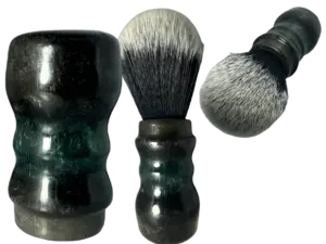 Barber miltary Shaving brush Epoxy Heros GreenLine with 22mm tuxedo knot main