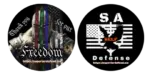 S.A. Self Defense Thank you heros for our freedom and S.A. self Defense Byrna vinyl decal