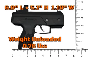 Byrna CL β Ultra-Compact Non-Lethal Pepper Gun ( Free Holster with Purchase) 14 Byrna CL Size in inches by S.A. Self Defense Product purchase page