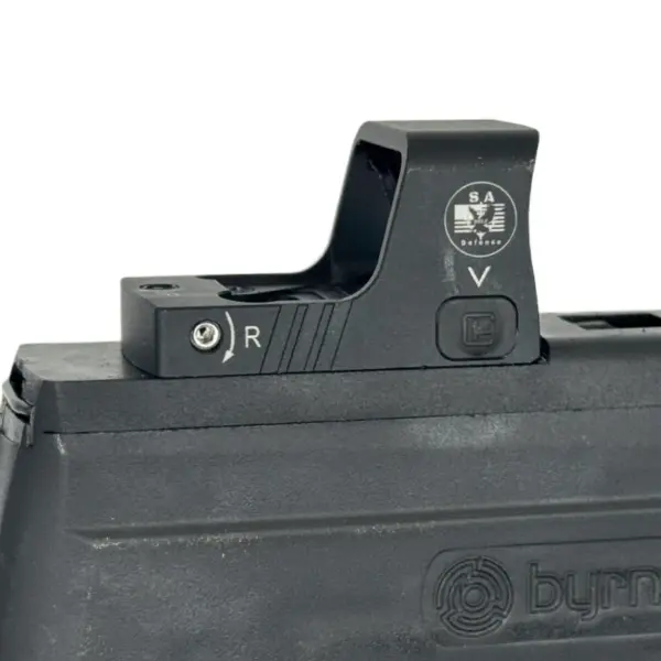 S.A. Self Defense red dot sight for the Byrna CL s.a. side