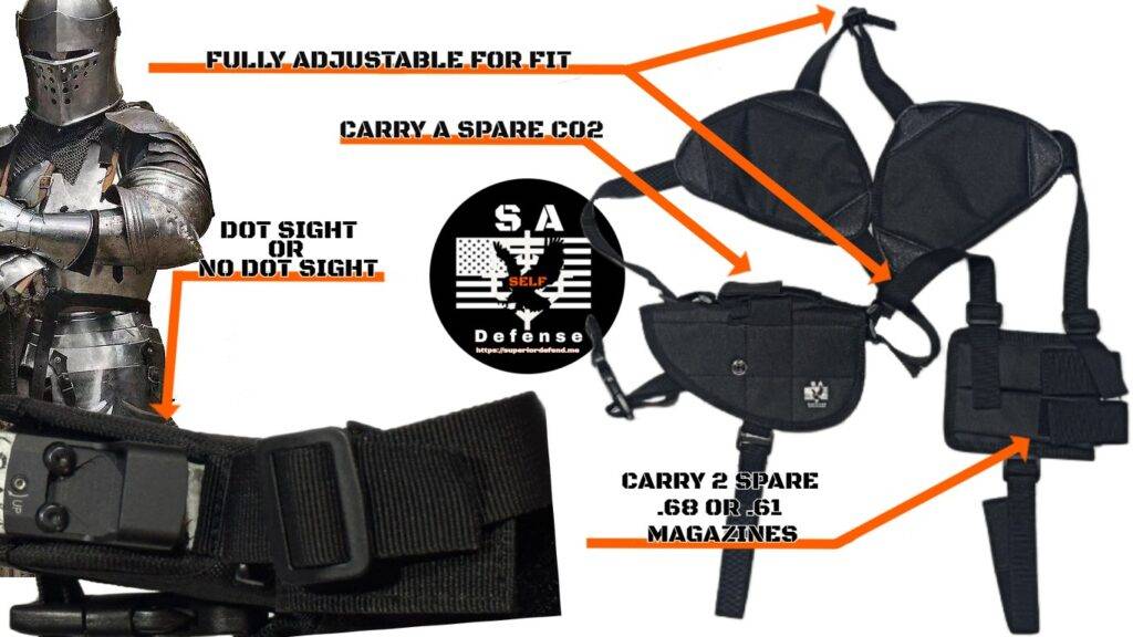 The Ultimate Shoulder Holster for Byrna CL, SD & LE: Comfort, Confidence & Real-World Carry 2 S.A. Self defense Shoulder Holster for the Byrna SD, LE and CL FEATURES