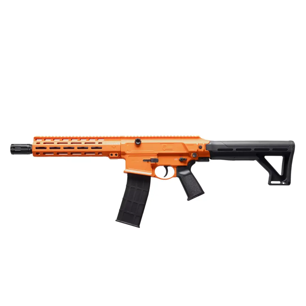 M-LOK handguard and full-length top Picatinny rail on the P2P Defensor 68C for optics, lights, and accessories.