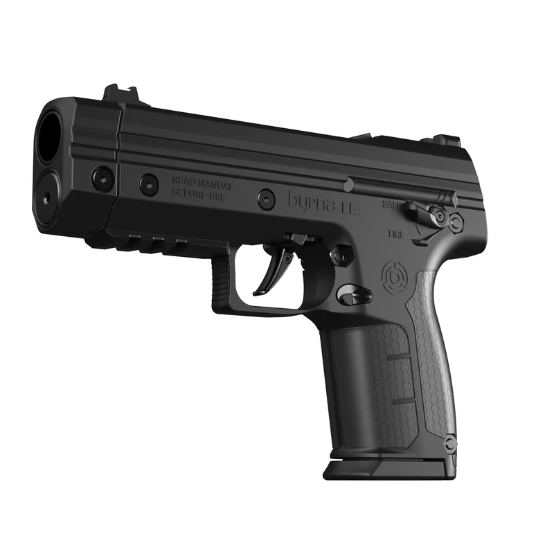 New BYRNA LE Gen. 2 – Non-Lethal Pepper Gun / CO₂ Launcher (Free Holster w/ Purchase) 6 S.A. Self Defense Black Byrna LE Gen 2 new model Black angle