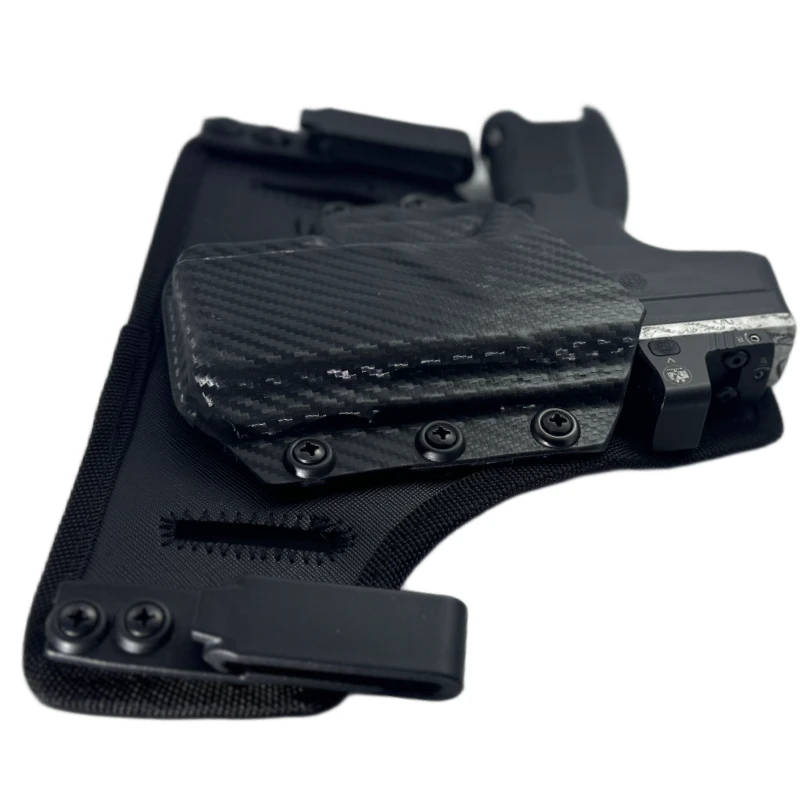 S.A. Self Defense Holster IWB and OWB with backing for Byrna CL Angle