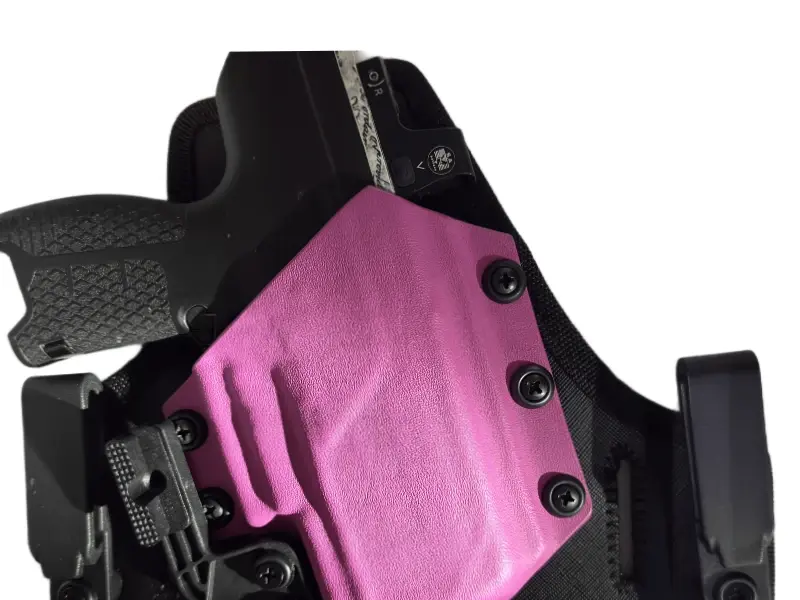 S.A. Self Defense Holster IWB and OWB with backing for Byrna CL PINK WTIH CL