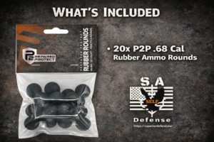 P2p .68 cal rubber ammo whats included in 20 ct ammo balls