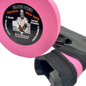 Black tactical grip tape on firearm