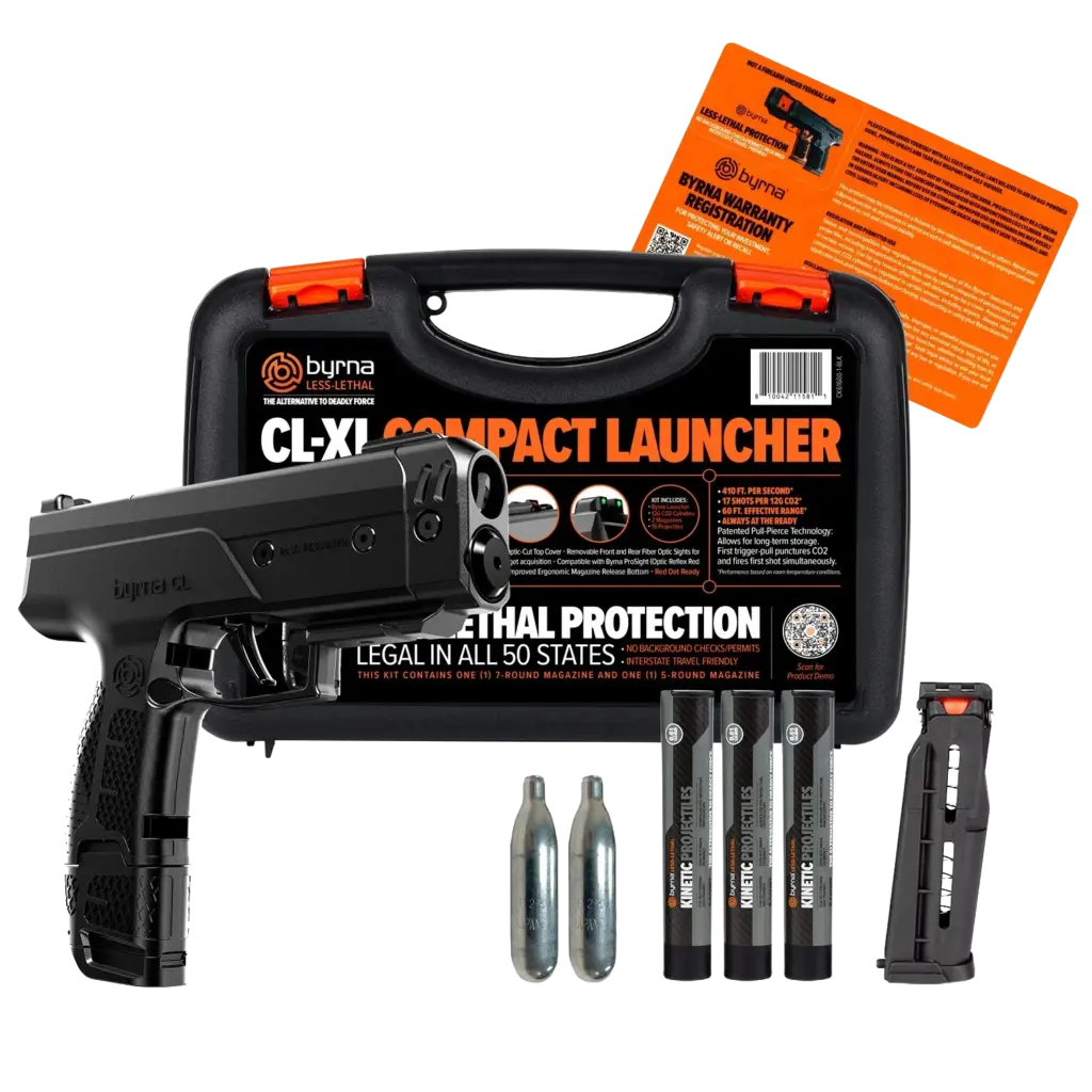 The Byrna EP Discontinued with Honors. Updated 4/17/2025: The new Byrna CL is released 14 Byrna CLXL ultra compact non lethal pepper gun with free holster by S.A. Self Defense .61 caliber launcher