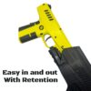 S.A. Self Defense Sabre Holster with S.A. Self Defense 1500 laser light attachment in and outjpg