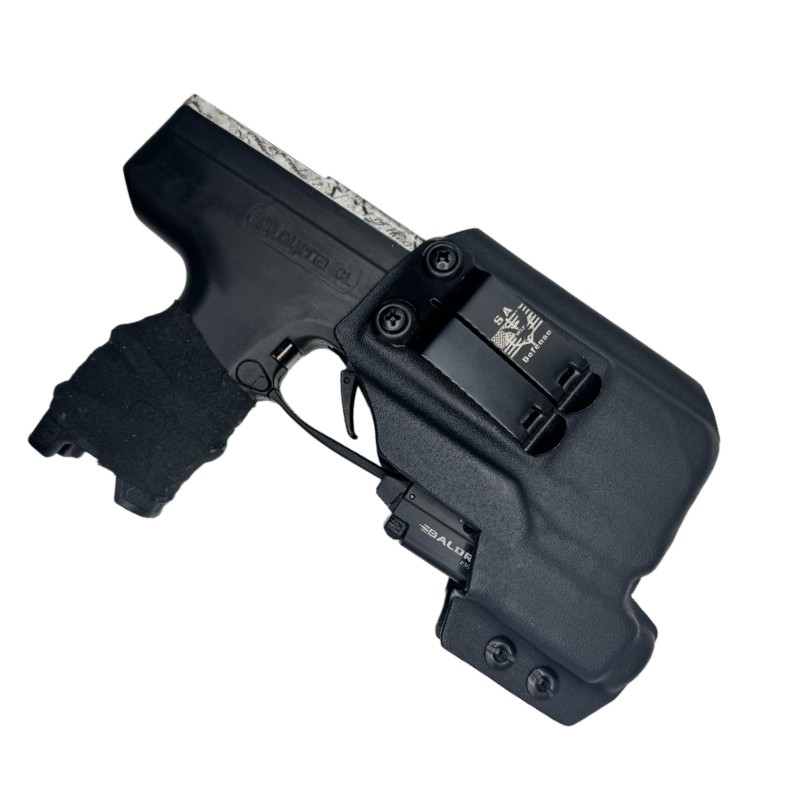 S.A. Self Defense Holster fits the Byrna Cl with Olight attached byrna cl sliding in