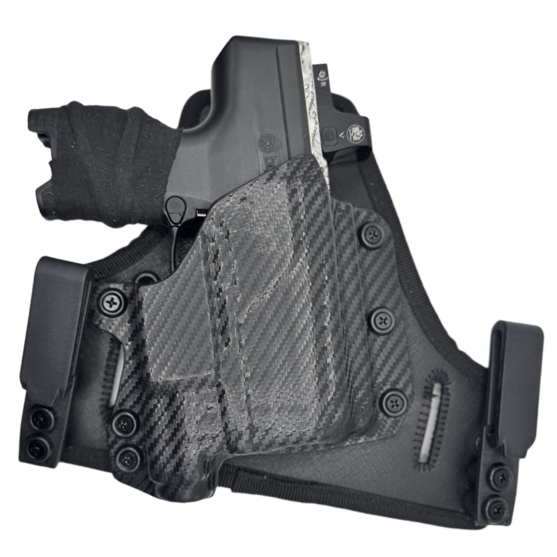 S.A. Self Defense shadowflex holster for Byrna CL with Olight attached