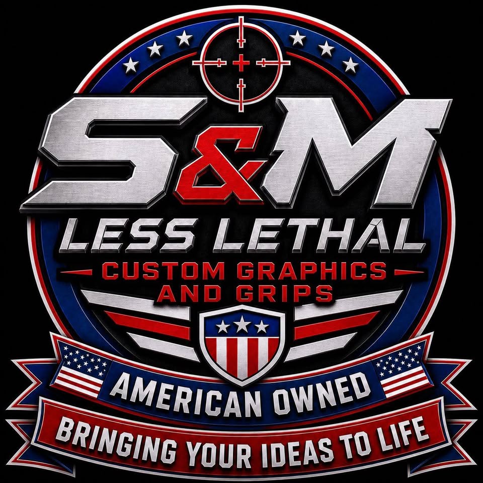 S&M Less Lethal Custom Graphics & Grip Kits logosold by S.A. Self Defense