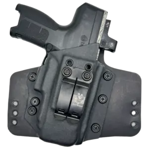 S.A. Self Defense ShadowFlex Leather Holster for Byrna CL, CL XL single mono chrome clip
