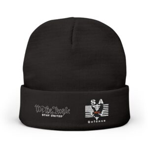We the People – Stay United S.A. Self Defense  Embroidered Knit Beanie