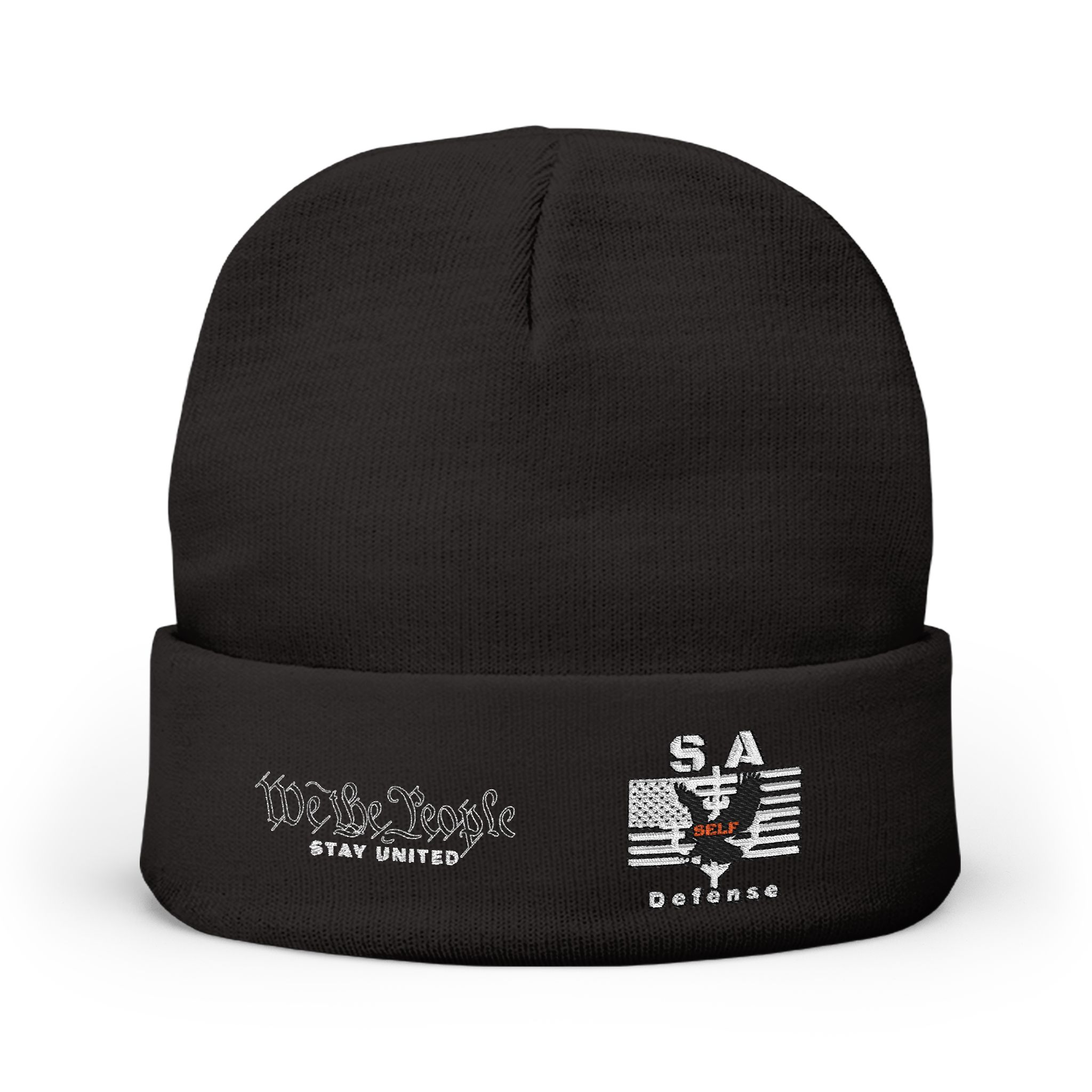 We the People – Stay United S.A. Self Defense Embroidered Knit Beanie 1 We the People – Stay United S.A. Self Defense Embroidered Knit Beanie
