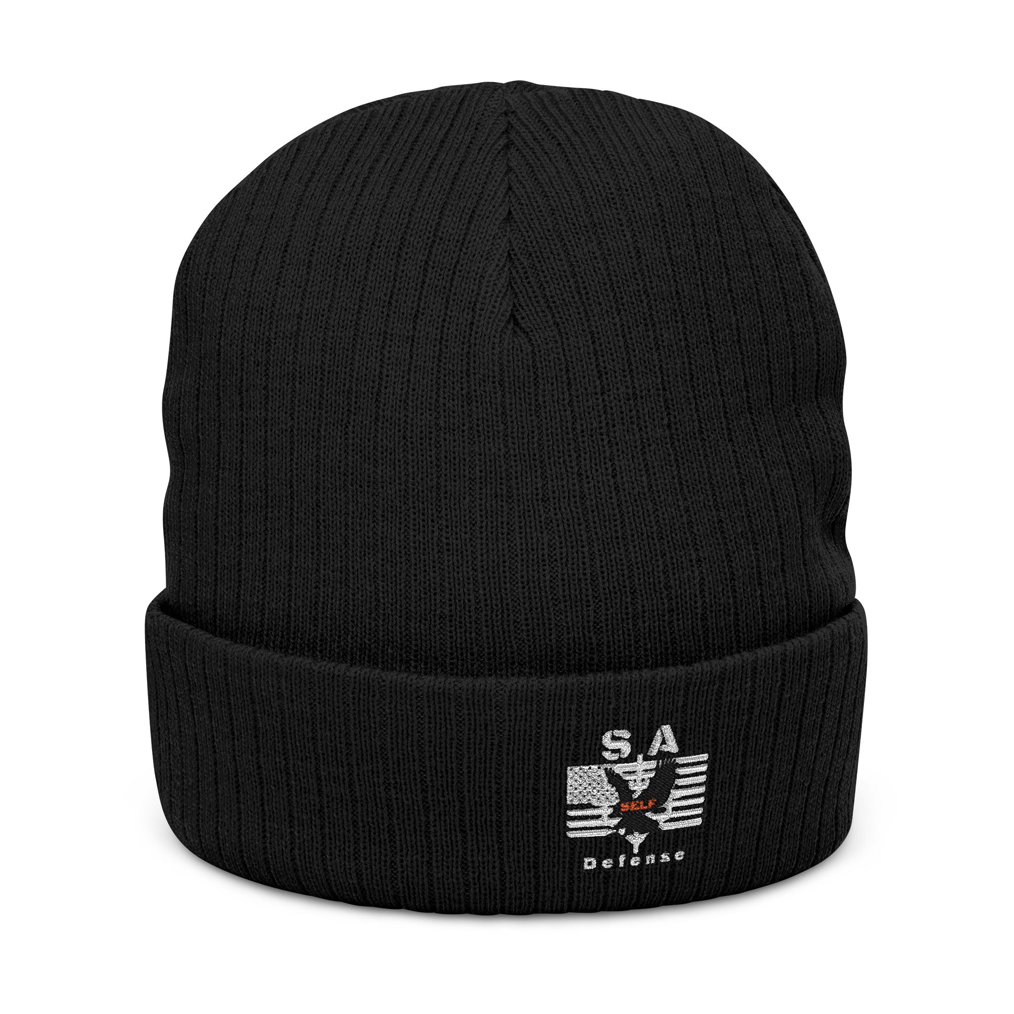 S.A. Self Defense Ribbed Knit Beanie – Embroidered Cuffed Winter Hat 1 S.A. Self Defense Ribbed Knit Beanie – Embroidered Cuffed Winter Hat