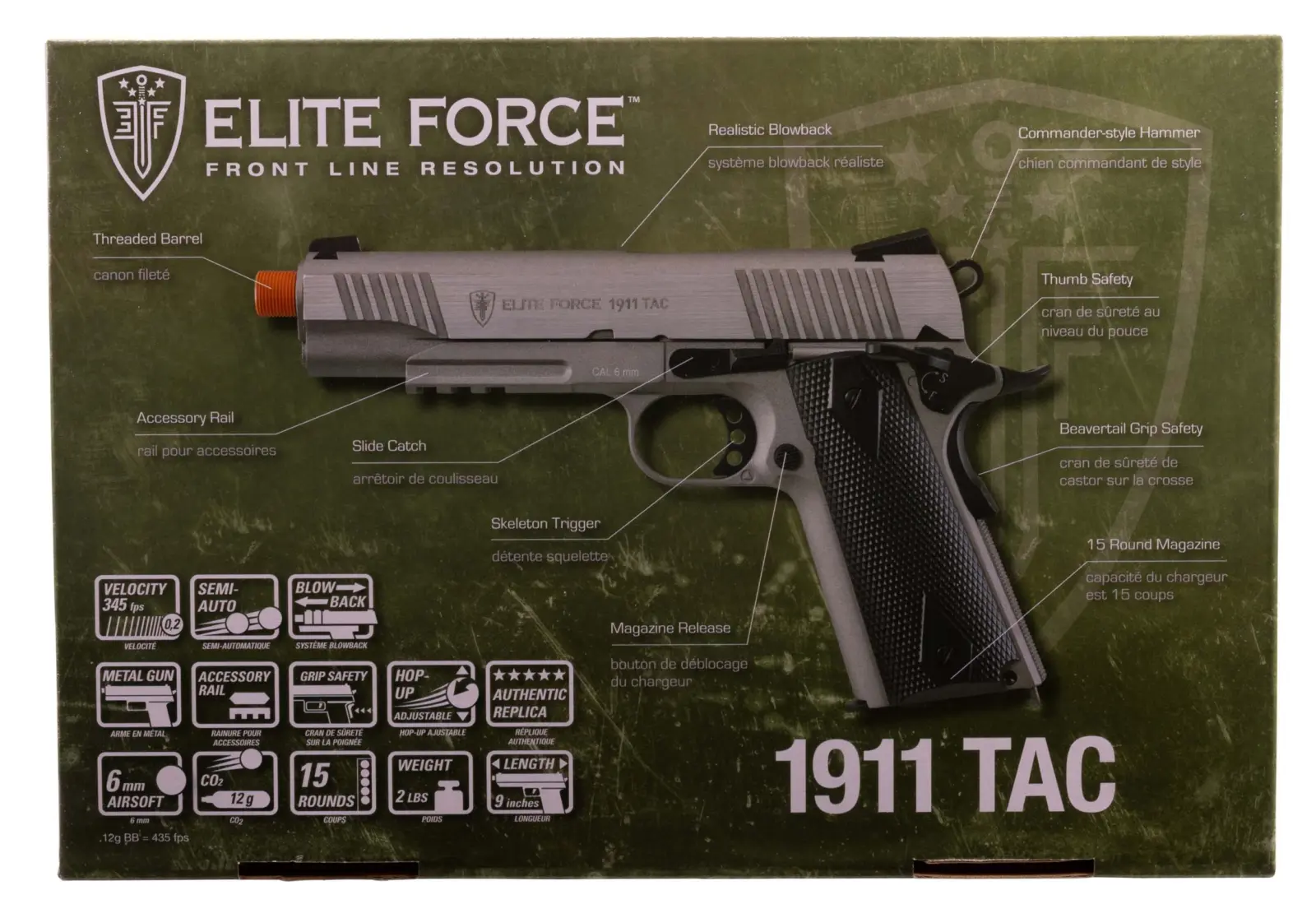 Elite Force 1911 TAC C02 Blowback-Stainless(Gen3) 5 Elite Force 1911 TAC C02 Blowback-Stainless(Gen3) — Gallery image 5