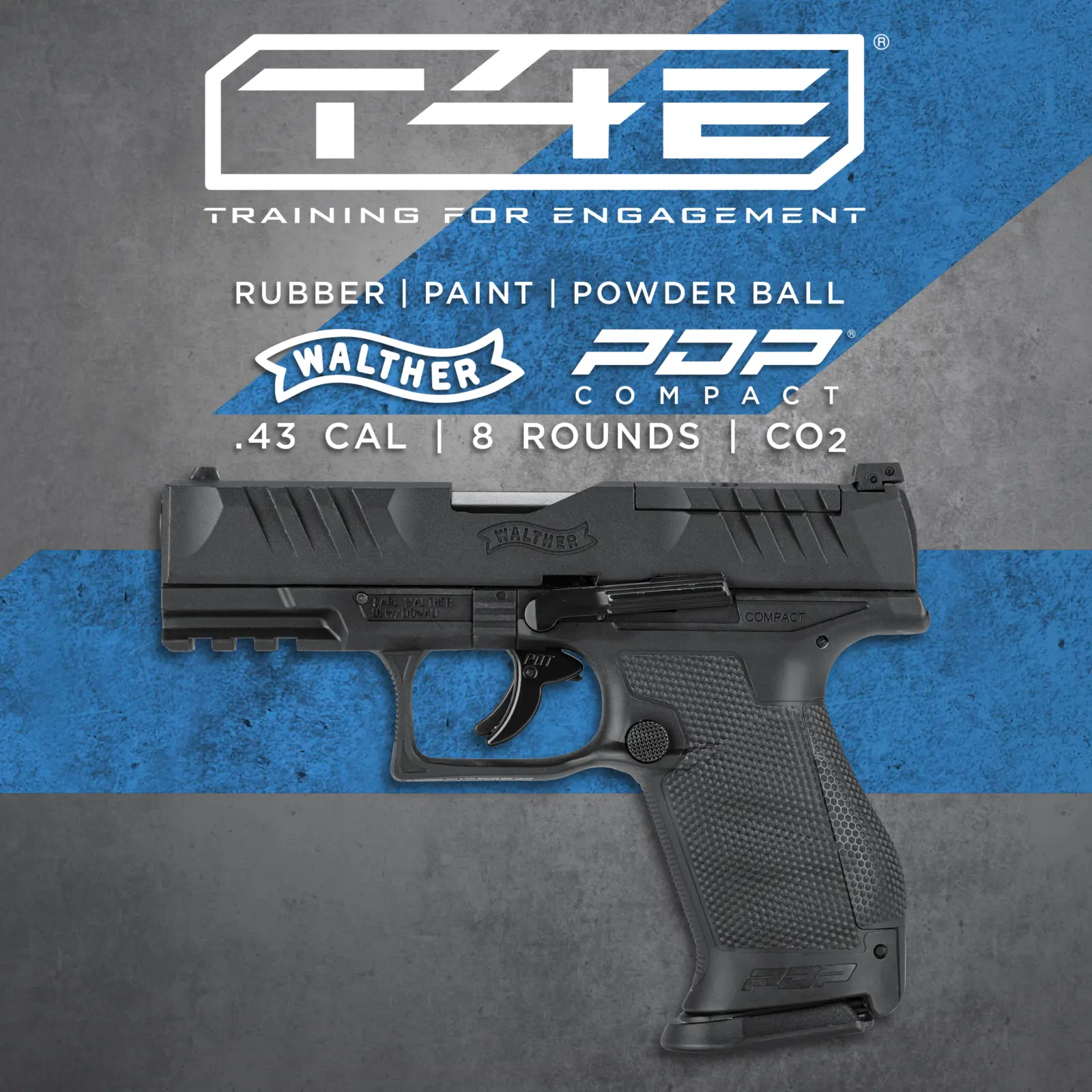 **OPTIC READY**T4E Walther PDP 43 cal Paintball Pistol Black 4 **OPTIC READY**T4E Walther PDP 43 cal Paintball Pistol Black — Gallery image 4