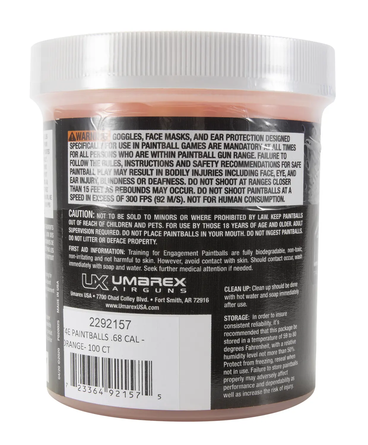 T4E .68 Cal Paintballs Orange (100 ct Jar) 5 T4E .68 Cal Paintballs Orange (100 ct Jar) — Gallery image 5