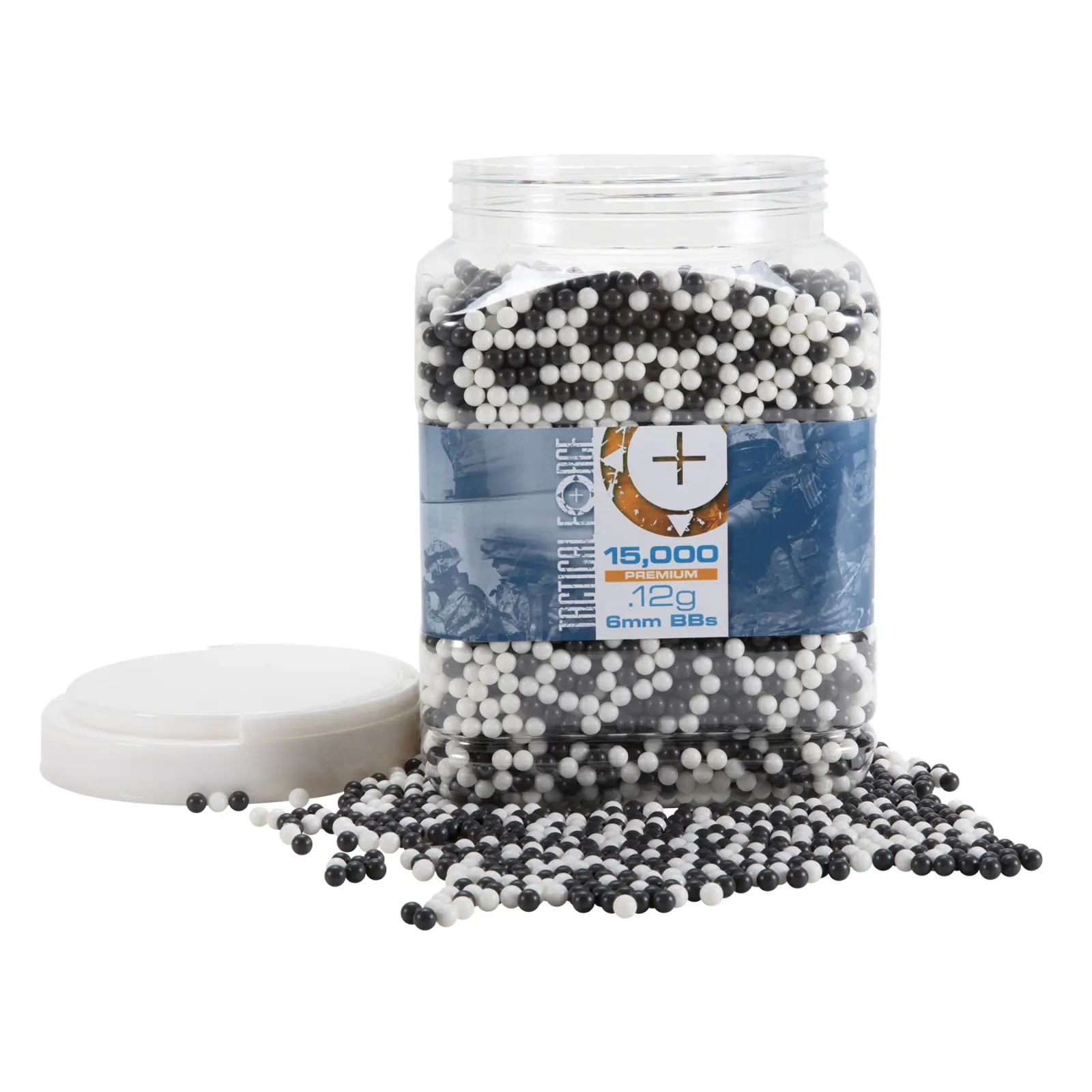 TACTICAL FORCE BB 12G- 15,000 COUNT - WHITE AND BLACK Airsoft 1 Tactical Force .12 (White/BLK) - 15K ct — Product image