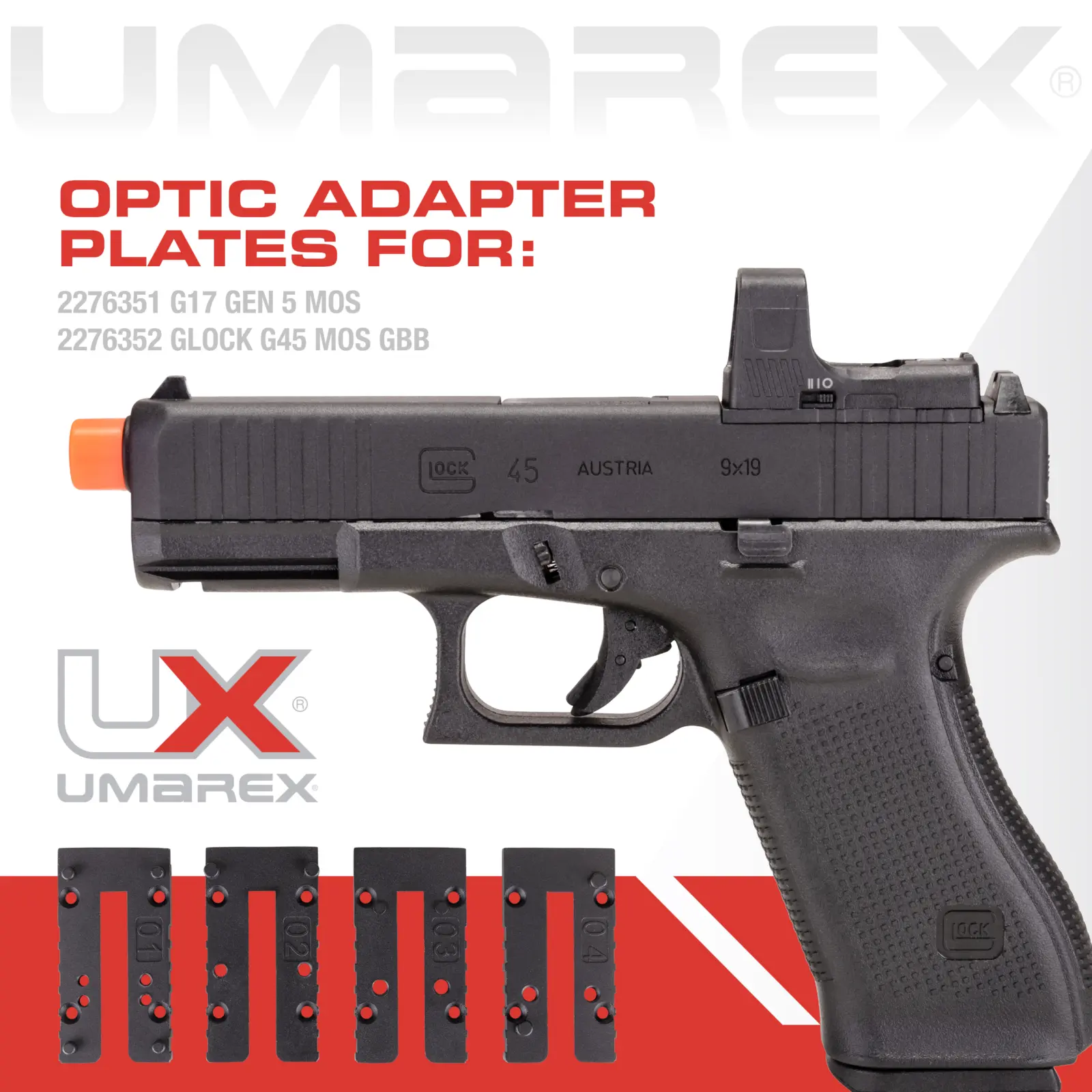 UX OPTIC ADAPTER PLATES (4pack GHK MOS) 4 UX OPTIC ADAPTER PLATES (4pack GHK MOS) — Gallery image 4